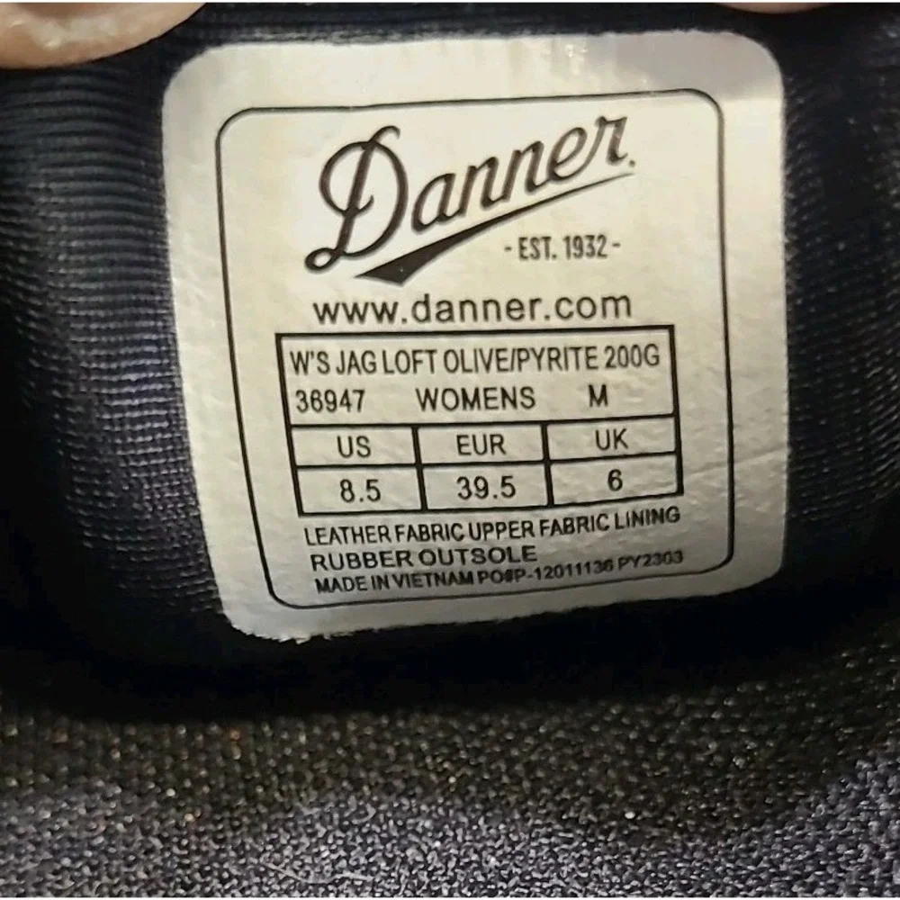 Danner Womens Jag Loft 200G Olive/Pyrite Suede‎ Hiking Camping Shoes Size 6.5